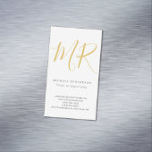 Professional Classical Monogram Minimalist Plain Magnetische Visitenkarte (Beispiel)