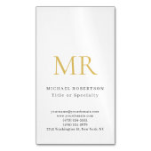 Professional Classical Monogram Minimalist Plain Magnetische Visitenkarte (Vorderseite Vertikal)