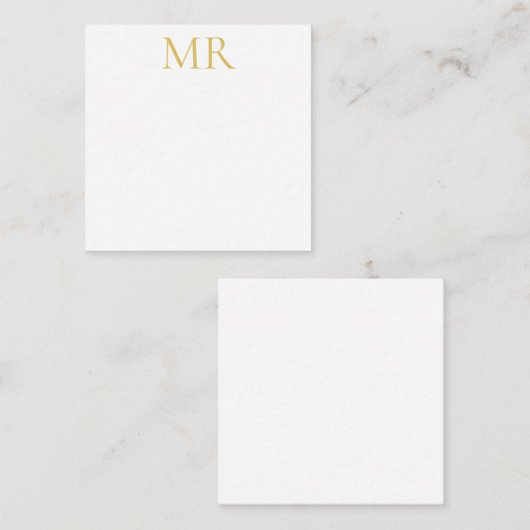 Professional Classical Monogram Minimalist Plain Mitteilungskarte (Vorne/Hinten)