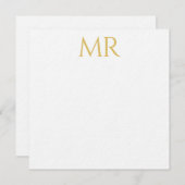 Professional Classical Monogram Minimalist Plain Mitteilungskarte (Vorne/Hinten)