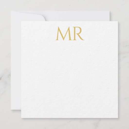 Professional Classical Monogram Minimalist Plain Mitteilungskarte (Vorderseite)