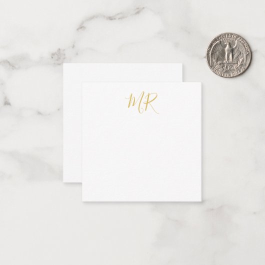 Professional Classical Monogram Minimalist Plain Mitteilungskarte (Vorderseite/Rückseite Beispiel)