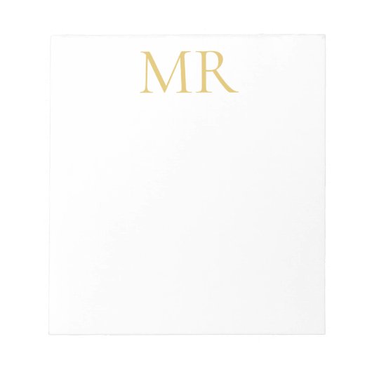 Professional Classical Monogram Minimalist Plain Notizblock (Vorderseite)