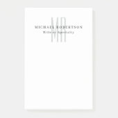 Professional Classical Monogram Minimalist Plain Post-it Klebezettel (Vorderseite)