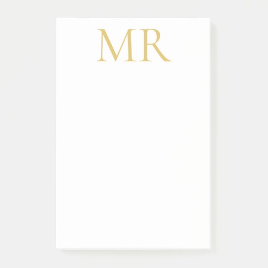 Professional Classical Monogram Minimalist Plain Post-it Klebezettel (Vorderseite)