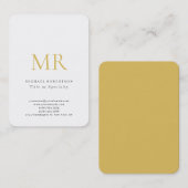 Professional Classical Monogram Minimalist Plain Visitenkarte (Vorne/Hinten)