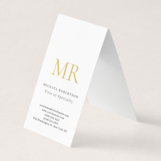 Professional Classical Monogram Minimalist Plain Visitenkarten (Vorderseite)