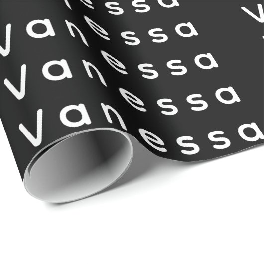 Professional classical plain name custom black geschenkpapier (Rolleneckpunkt)