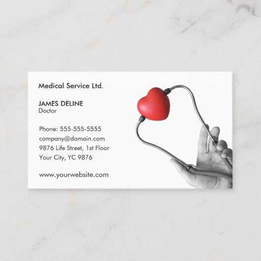 Professional Clean Medical Doctor Business Card Visitenkarte (Vorderseite)