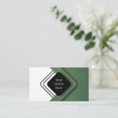 Professional Clean Modern Green minimalist design Visitenkarte (Stehend Vorderseite)