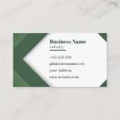 Professional Clean Modern Green minimalist design Visitenkarte (Rückseite)