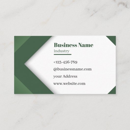 Professional Clean Modern Green minimalist design Visitenkarte (Rückseite)