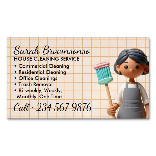 Professional Cleaning/Janitorial House Washing Magnetische Visitenkarte (Vorderseite)