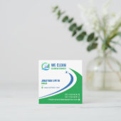 Professional Cleaning Service, Gardening, Disposal Quadratische Visitenkarte (Stehend Vorderseite)