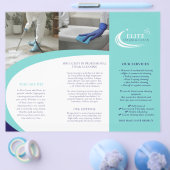Professional cleaning services leaflet aqua blue flyer (Einzeln)
