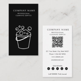 Professional Cleaning Services Logo Modern Black Visitenkarte