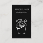 Professional Cleaning Services Logo Modern Black Visitenkarte (Vorderseite)
