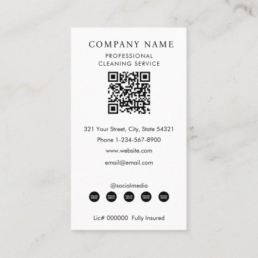 Professional Cleaning Services Logo Modern Boho Visitenkarte (Rückseite)