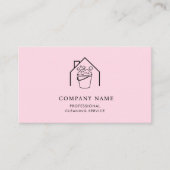 Professional Cleaning Services Logo Modern Pink Visitenkarte (Vorderseite)