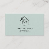 Professional Cleaning Services Logo Modern Teal Visitenkarte (Vorderseite)