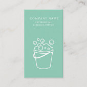 Professional Cleaning Services Logo Modern Teal Visitenkarte (Vorderseite)