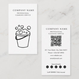 Professional Cleaning Services Logo Modern White Visitenkarte