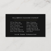 Professional Commercial Cleaning Black Gold Visitenkarte (Rückseite)