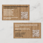 Professional Construction Handyman Carpenter Visitenkarte (Vorne/Hinten)