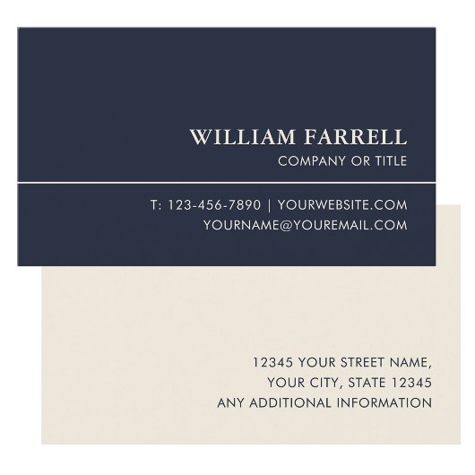 Professional Custom Business Card Blue-black Cream Visitenkarte