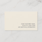 Professional Custom Business Card Blue-black Cream Visitenkarte (Rückseite)