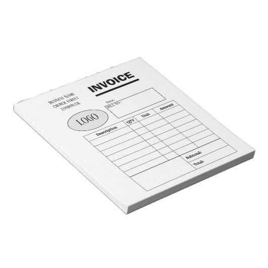 Professional custom business invoice notizblock (angewinkelt)
