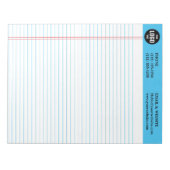 Professional Custom Business Logo Blue Notepad  Notizblock (Vorderseite)