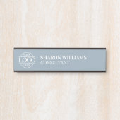 Professional Custom Business Logo Job Dusty Blue Türschild (Vorderseite )