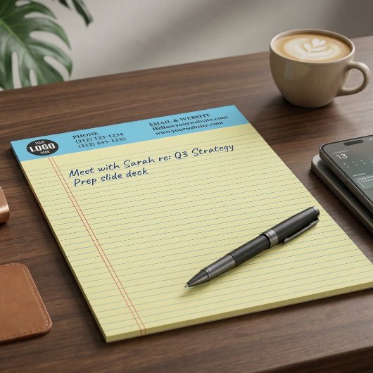 Professional Custom Business Logo Yellow Notepad  Notizblock