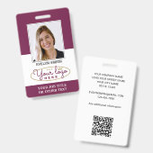 Professional Custom Logo Photo ID Security Plum Ausweis (Vorder- & Rückseite)