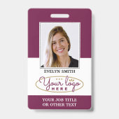 Professional Custom Logo Photo ID Security Plum Ausweis (Vorderseite)