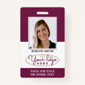 Professional Custom Logo Photo ID Security Plum Ausweis (Vorderseite)