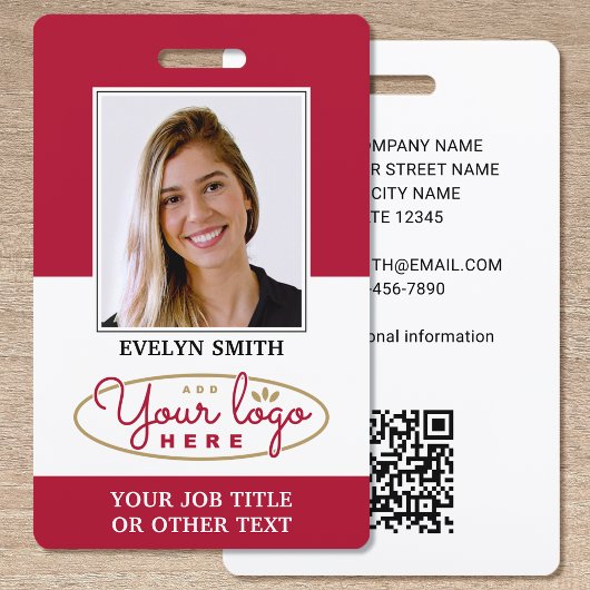 Professional Custom Logo Photo ID Security Red Ausweis