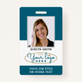 Professional Custom Logo Photo ID Security Teal Ausweis (Vorderseite)
