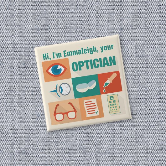 Professional Custom Optician Iconic Design Button