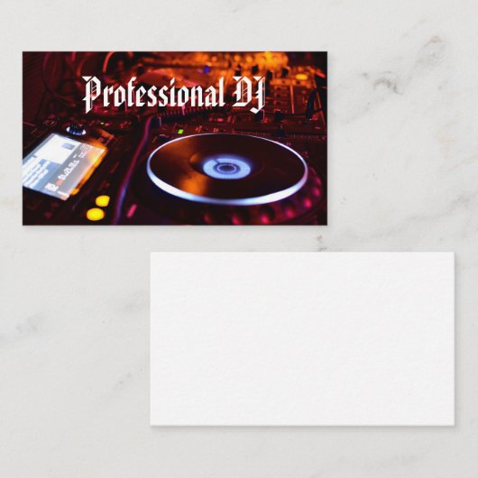 Professional Deejay Visitenkarte (Vorne/Hinten)