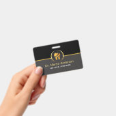  Professional Dental Clinic Gold Tooth Logo Ausweis (Handheld)