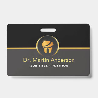 Professional Dental Clinic Gold Tooth Logo Ausweis