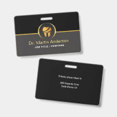  Professional Dental Clinic Gold Tooth Logo Ausweis (Vorder- & Rückseite)