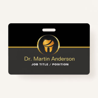 Professional Dental Clinic Gold Tooth Logo Ausweis