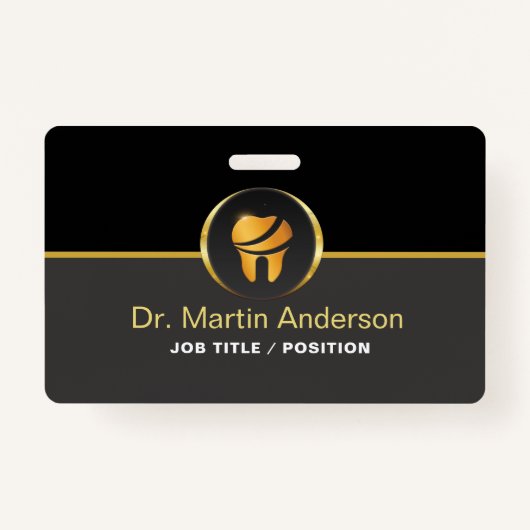 Professional Dental Clinic Gold Tooth Logo Ausweis (Vorderseite)