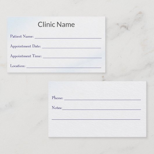 Professional Doctor Appointment Reminder Card Terminkarte (Vorne/Hinten)