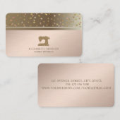 Professional Dots Gold Glitter Sewing Machine Visitenkarte (Vorne/Hinten)