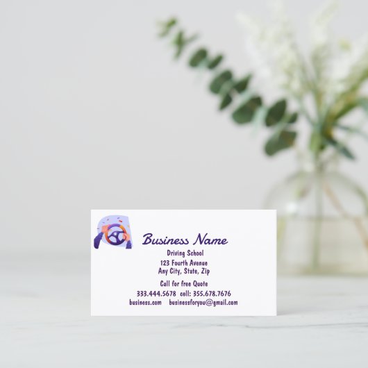 Professional Driving School Instructors  Visitenkarte (Stehend Vorderseite)