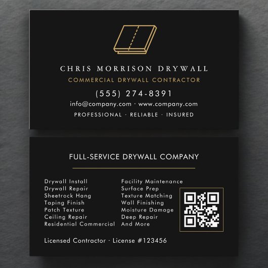 Professional Drywall Contractor QR Code Visitenkarte